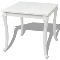 Vidaxl Dining Table 31.5 High Gloss White Dinner Table Home Kitchen Desk