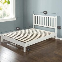Zinus Wen Wood Deluxe Platform Bed Frame With Headboard / Solid Wood Foundation / Wood Slat Support / No Box Spring Needed / Easy Assembly, Full