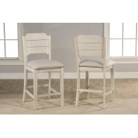 Hillsdale Clarion Open Back Counter Height Stool, Set Of 2, Sea White