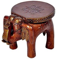 Jgarts More Buying Choices Wooden Wood Elephant Stool Handicraft Gift Foot Stool Step Stool 7.5 Souvenir