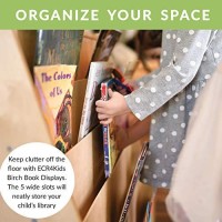 Ecr4Kids Birch Streamline Book Display Stand, Wood Book Shelf Organizer For Kids, 5 Shelves, Natural