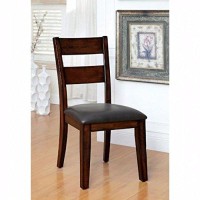 Benjara Benzara Wooden, Set Of Two, Brown Dickinson I Cottage Side Chair (Set Of 2), Dark Cherry Finish