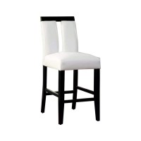Benzara , Set Of Two, White And Black Luminar Ii Contemporary Counter Height Chair White & Black