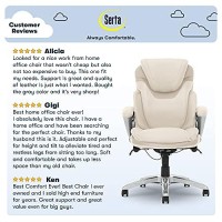 Serta Air Health And Wellness Executive Office Chair, High Back Big And Tall Ergonomic For Lumber Support Task Swivel, Bonded Leather, Cream