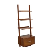 Convenience Concepts American Heritage Ladder Bookcase With File Drawer, Cherry