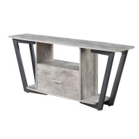Convenience Concepts Graystone 60 Tv Stand, Faux Birch / Slate Gray Frame