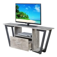 Convenience Concepts Graystone 60 Tv Stand, Faux Birch / Slate Gray Frame