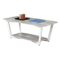 Convenience Concepts Graystone Coffee Table, Gray / White Frame