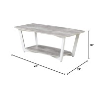 Convenience Concepts Graystone Coffee Table, Gray / White Frame