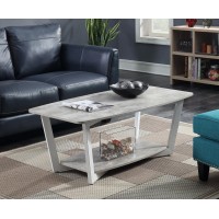 Convenience Concepts Graystone Coffee Table, Gray / White Frame