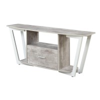 Convenience Concepts Graystone 60 Tv Stand, Faux Birch / White Frame