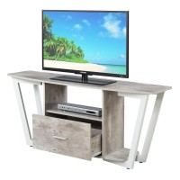 Convenience Concepts Graystone 60 Tv Stand, Faux Birch / White Frame