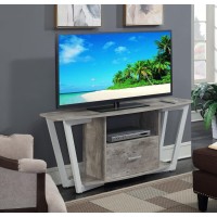 Convenience Concepts Graystone 60 Tv Stand, Faux Birch / White Frame