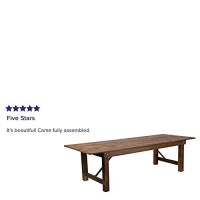 Flash Furniture Hercules Commercial Grade Farmhouse Dining Table | Solid Pine Foldable Table For 10 In Antique Rustic | Rustic Charm For Home And Events