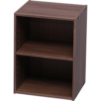 Iris Ohyama Mdb-2K Color Storage Box, Bookcase, 2 Tiers, Movable Shelf, Width 14.4 X Depth 11.4 X Height 19.5 Inches (36.6 X 29 X 49.4 Cm), Walnut Brown, Module Box