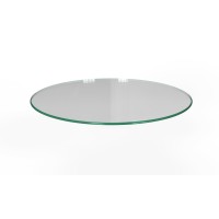 Milan Round Pencil Edge Glass Top, 24 Inch, Clear