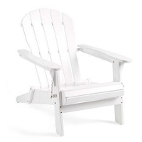 Plow & Hearth 62A80-Wh Foldable Eucalyptus Adirondack Chair, White