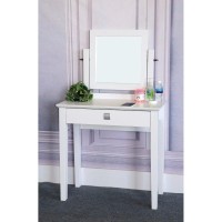 Benzara Dresser Table With Adjustable Mirror, White