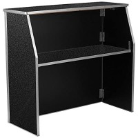 Flash Furniture Amara 4 Black Marble Laminate Foldable Bar - Portable Event Bar