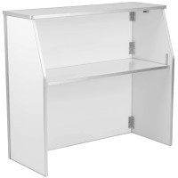 Flash Furniture Amara 4 White Laminate Foldable Bar - Portable Event Bar
