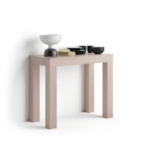 Mobili Fiver, First, Extendable Console Table, Pearled Elm, Made In Italy