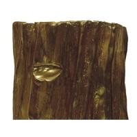 Benjara Nature Inspired Tree Trunk Metal Stool, Gold