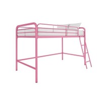 Dhp Jett Junior Twin Metal Loft Bed, Pink