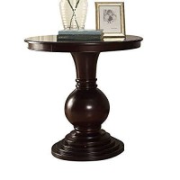 Benzara Alyx End Table, Espresso Brown