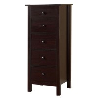 Benjara Brown Transitional Style Wooden Chest With Five Drawers