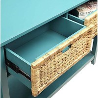 Benzara Flavius Console Table With 2 Drawers Blue