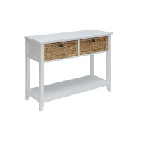 Benzara Flavius Console Table With 2 Drawers White