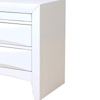 Benzara Contemporary Wooden Nightstand With Drawers, White