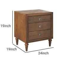 Benzara Inverness Traditional Nightstand, Brown,