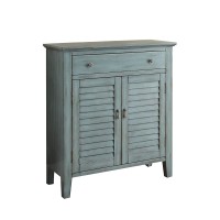 Benzara Winchell Antiqued Console Table, Blue