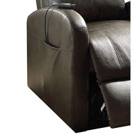 Benzara Ricardo Recliner With Power Lift, Dark Gray