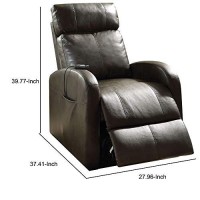 Benzara Ricardo Recliner With Power Lift, Dark Gray