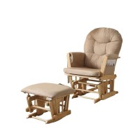 Benzara Rehan Glider Chair And Ottoman Pack Of Two Brown