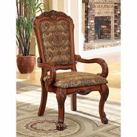 Benjara Benzara , Set Of Two, Brown Medieve Traditional Arm Chair Seat (Set Of 2), Antique Oak Finish