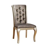 Benjara Upholstered Dining Chair, Set Of Two, Silver