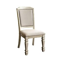 Benzara , Set Of Two, White Holcroft Transitional Side Chair (Set Of 2), Antique