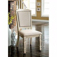 Benzara , Set Of Two, White Holcroft Transitional Side Chair (Set Of 2), Antique