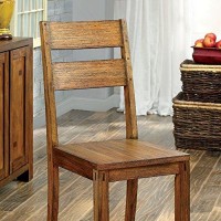 Benjara Benzara , Set Of Two, Brown Frontier Rustic Side Chair (Set Of 2), Natural Teak Finish