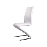 Benzara Midvale Contemporary Z-Shaped Side Chair Set Of Two White