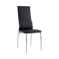 Benjara Kalawao Contemporary Side Chair, Set Of Two, Black,
