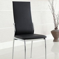 Benjara Kalawao Contemporary Side Chair, Set Of Two, Black,