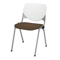Kool Poly Stack Chair With Perforated Back, Fudge