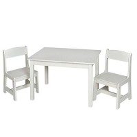 Giftmark Childrens Rectangle Table W 2 Chair Set White Kids Furniture