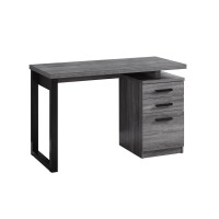 Monarch Specialties Laptop Table With Drawers For Home & Office-Contemporary Style Computer Desk, 48 L, Grey-Black Metal Leg