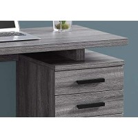Monarch Specialties Laptop Table With Drawers For Home & Office-Contemporary Style Computer Desk, 48 L, Grey-Black Metal Leg