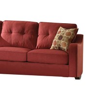 Benzara Smart Looking 2 Pillows Sofa, Red